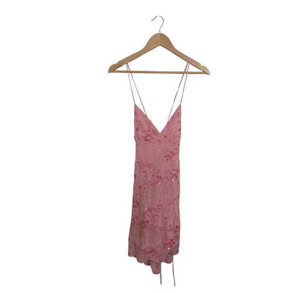 Dresses & Skirts - Pink Embellished Spaghetti Strap Dress